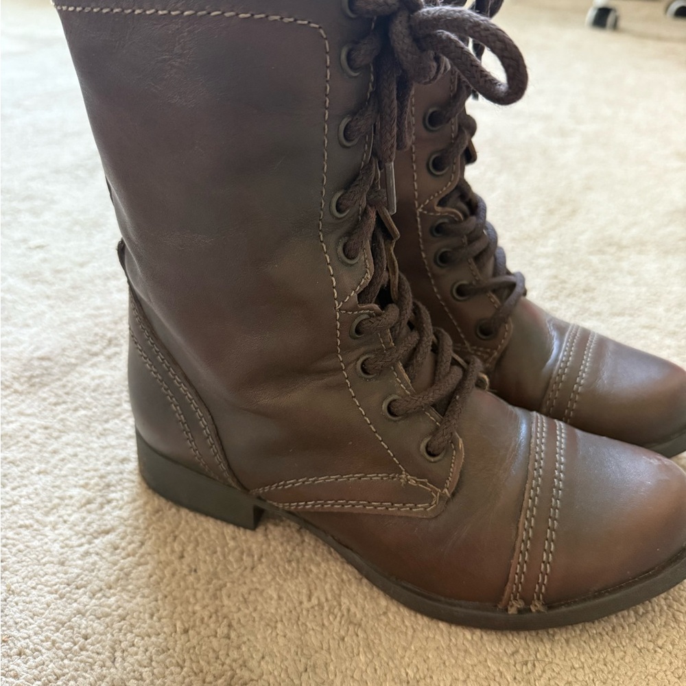 Steve Madden Brown Lace Up Boots